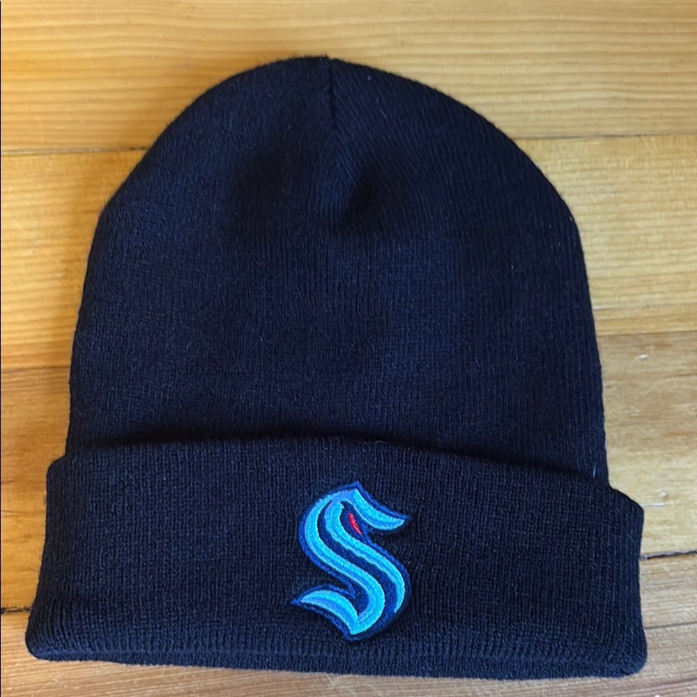 Black Seattle Kraken Beanie